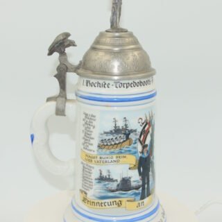 German Regimental Beer Stein | Hochree-Torpedoboots-Flottille Wilhelmshafen 1907-1910