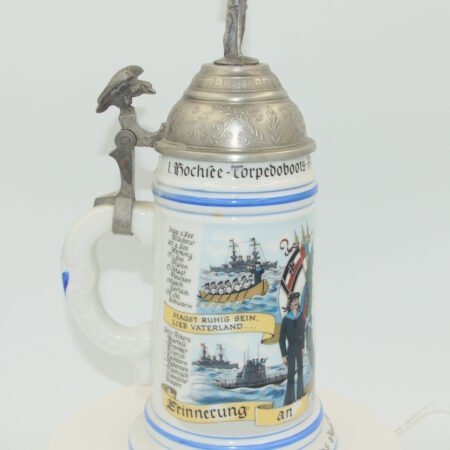 German Regimental Beer Stein | Hochree-Torpedoboots-Flottille Wilhelmshafen 1907-1910